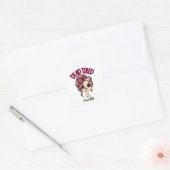 Sticker Carré Dead Tired Maman Vie Skeleton Messy Bun Bandana (Enveloppe)