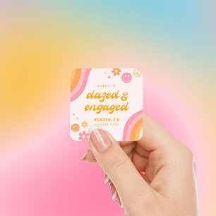 Sticker Carré Déboussolés & Fiancés Rose & Orange