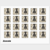 Sticker Carré Décalage de mode LBD vintage (Feuille)
