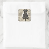 Sticker Carré Décalage de mode LBD vintage (Sac)