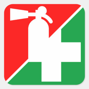 Sticker Carré Décalques d'extincteur/premiers secours