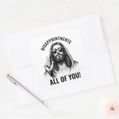 Sticker Carré Déceptions Vous Tous - Jésus Mème Drôle (Enveloppe)