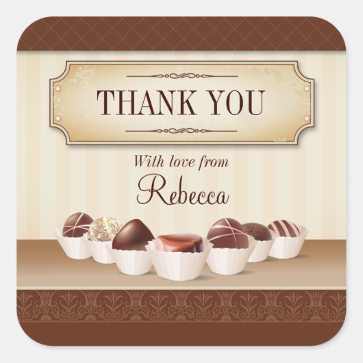 Sticker Carré Décès au chocolat Grand Merci (Devant)
