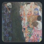 Sticker Carré Décès et vie par Gustav Klimt Art Nouveau Vintage<br><div class="desc">Death and Life (1908) de Gustav Klimt est une peinture d'art vintage de l'époque victorienne Symbolisme qui présente deux parties distinctes, Life and Death. Sur la gauche, la mort est représentée par une faucheuse sombre classique au crâne moussant, recouverte d'une robe sombre ornée d'une croix religieuse. Sur la droite se...</div>