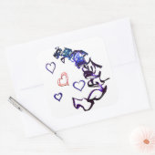 Sticker Carré Déchaîner mon ticker cardiaque (Enveloppe)