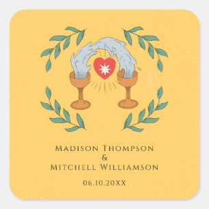 Sticker Carré Deck de Tarot Vintage Divination Mariage Mystique 