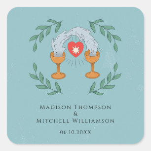 Sticker Carré Deck de Tarot Vintage Divination Mariage Mystique 