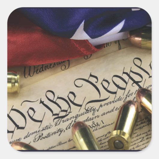 Sticker Carré Déclaration d'indépendance (Devant)