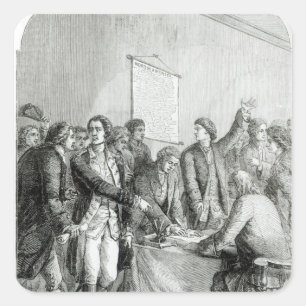 Sticker Carré Déclaration d'indépendance des États-Unis