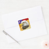 Sticker Carré Déclaration d'Independe, Aigle, Dieu bénisse l'Amé (Enveloppe)