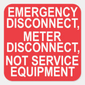 Sticker Carré Déconnexion du compteur d'urgence (Devant)