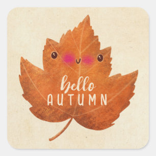 Sticker Carré Décor Automne Feutre Cute Halloween Thanksgiving D