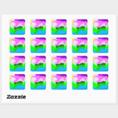 Sticker Carré Décor couleur codée (Feuille)