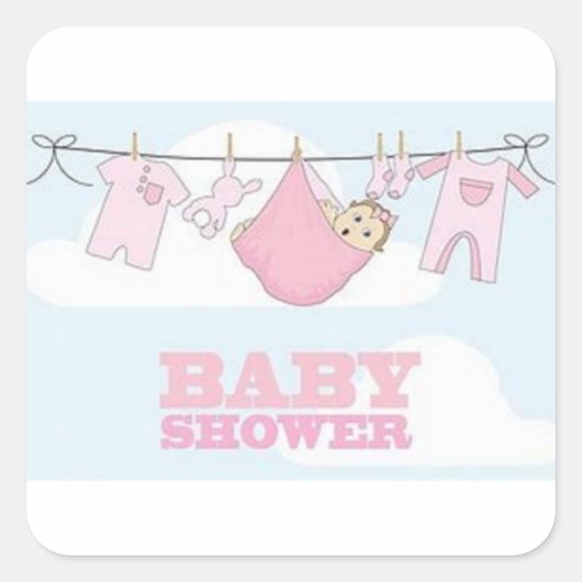 STICKER CARRÉ DÉCOR D'ARTICLES DE PARTIE DE BÉBÉ (Devant)