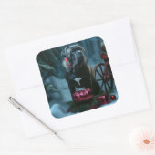 Sticker Carré Décor de Noël Cane Corso Snowy Sleigh (Enveloppe)