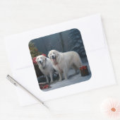 Sticker Carré Décor de Noël des Grands Pyrénées neige neige neig (Enveloppe)