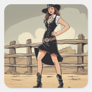 Sticker Carré Décor de robe petit noir occidental