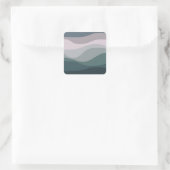 Sticker Carré Décor de vagues de style rétro violet et turquoise (Sac)