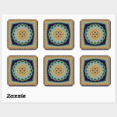 Sticker Carré Décor fractal original lumineux (Feuille)