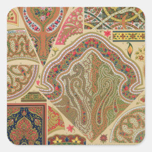 Sticker Carré Décor indien, plaque XIX de 'Polychrome Orna