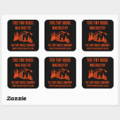 Sticker Carré Décor Maison Minuscule (Feuille)