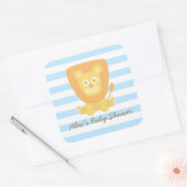 Sticker Carré Décoration Baby shower Lion (Enveloppe)