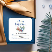 Sticker Carré Décoration classique de Noël blanc