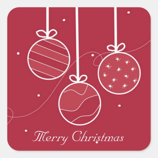 Sticker Carré Décorations de Noël festives (Devant)