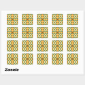 Sticker Carré Decorative retro seamless pattern (Feuille)
