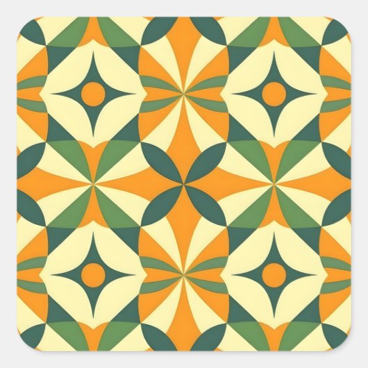 Sticker Carré Decorative retro seamless pattern (Devant)