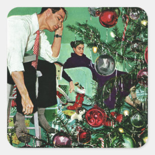 Sticker Carré Découpage de l'arbre