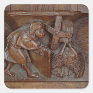 Sticker Carré Découpage d'un miller, d'une stalle de choeur