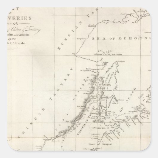 Sticker Carré Découvertes effectuées en 1787 dans les mers de Ch (Devant)
