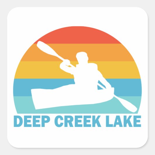 Sticker Carré Deep Creek Lake Maryland Kayak (Devant)
