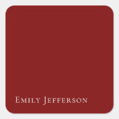 Sticker Carré Deep Red Plain Elegant Professional Modern (Devant)