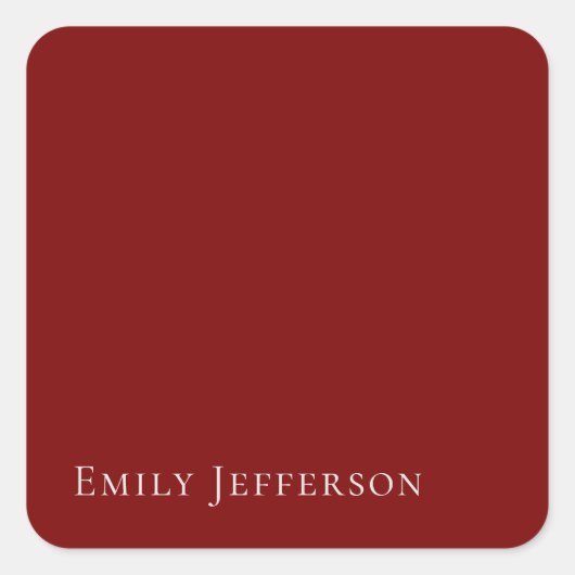 Sticker Carré Deep Red Plain Elegant Professional Modern (Devant)