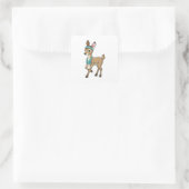 Sticker Carré Deer at Fitness with Towel (Sac)