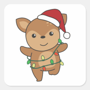 Sticker Carré Deer Christma
