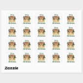 Sticker Carré Deer Christmas Letter Winter Animals (Feuille)
