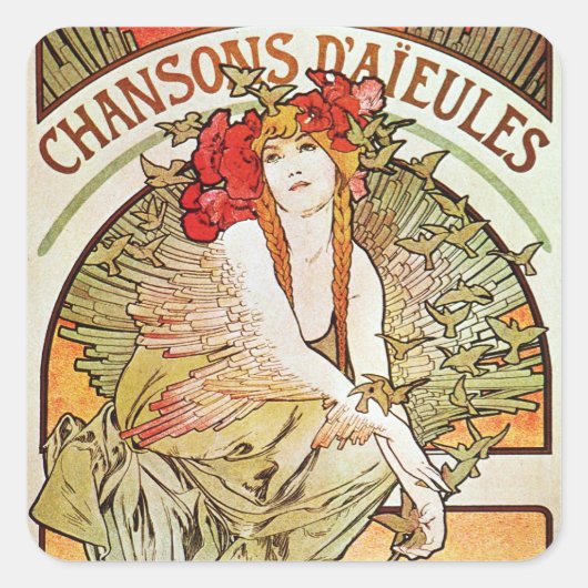 Sticker Carré Déesse des oiseaux (Devant)