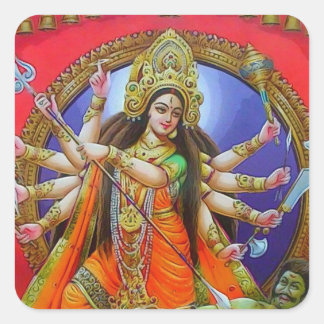 Sticker Carré Déesse guerrière Durga Shakti