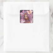 Sticker Carré Déesse noire Art Imaginaire rose violet (Sac)