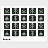 Sticker Carré Déesse triple (Feuille)