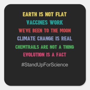 Sticker Carré Défendre La Science