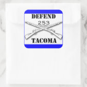 Sticker Carré Défendre le Tacoma (Sac)