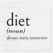 Sticker Carré Définition de DIET (Devant)