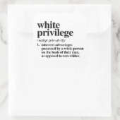 Sticker Carré Définition de privilège blanc (Sac)