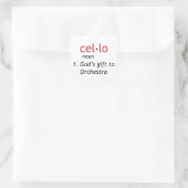 Sticker Carré Définition du cello (Sac)