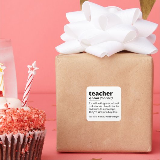 Sticker Carré définition du professeur, définition du professeur (Fête)