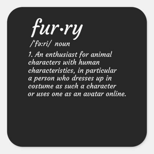 Sticker Carré Définition Fandom Furries Design Cosplay (Devant)